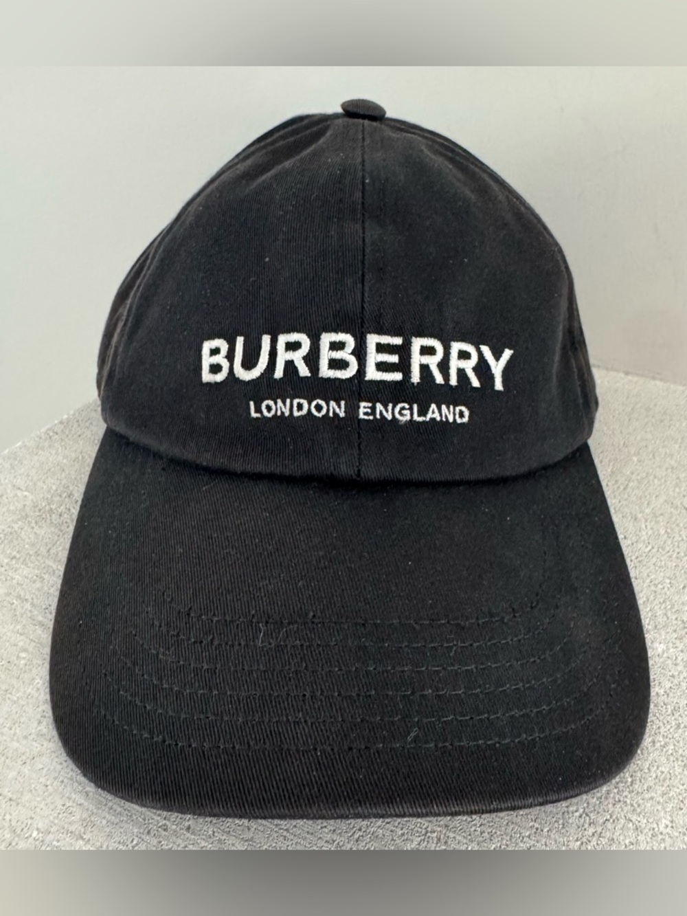 BURBERRY London England Logo Cap Hat Black Cotton Snapback Unisex Small + COA - Picture 9 of 9